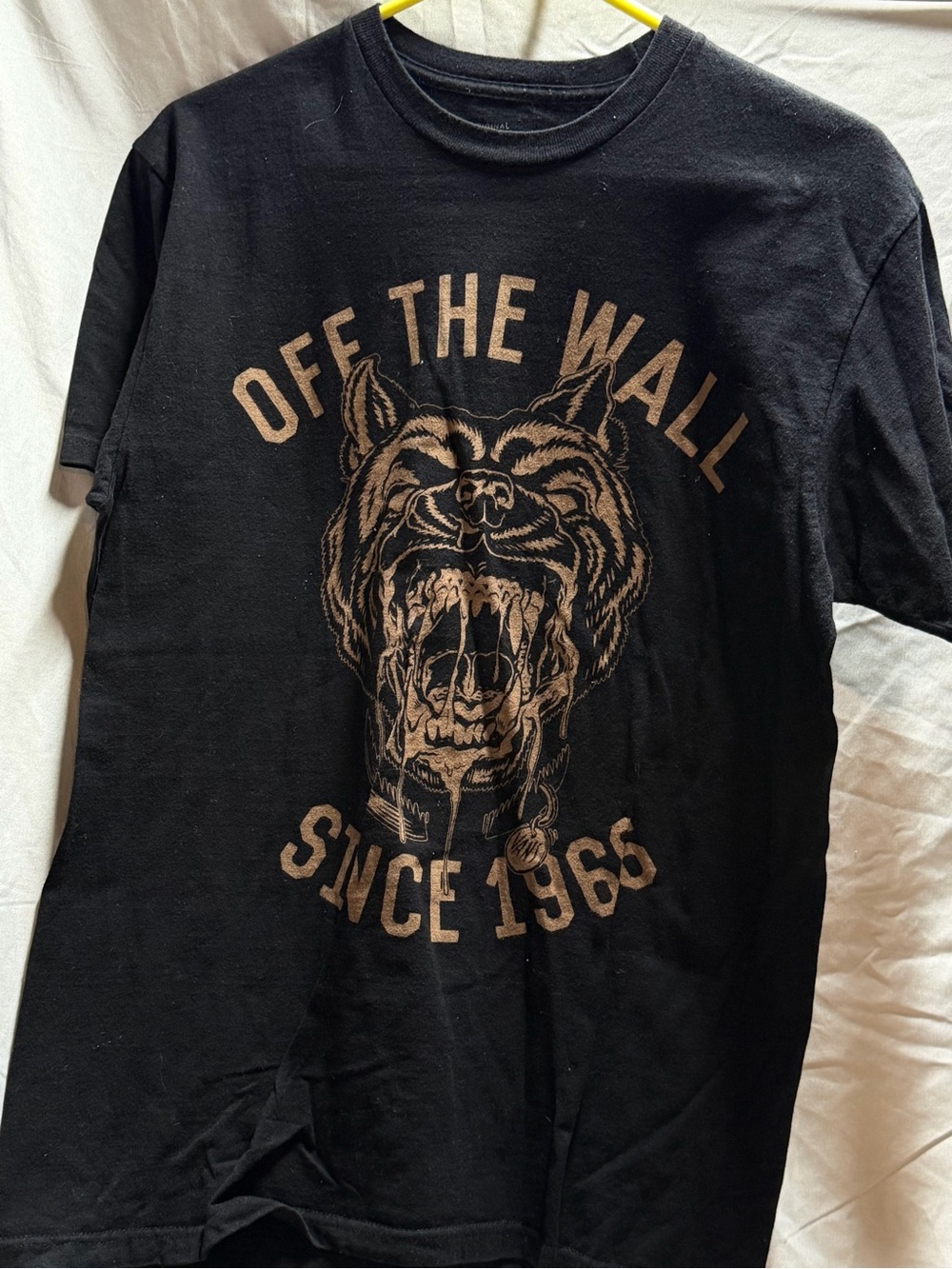 Vans Black Tee with Tan Wolf Graphic